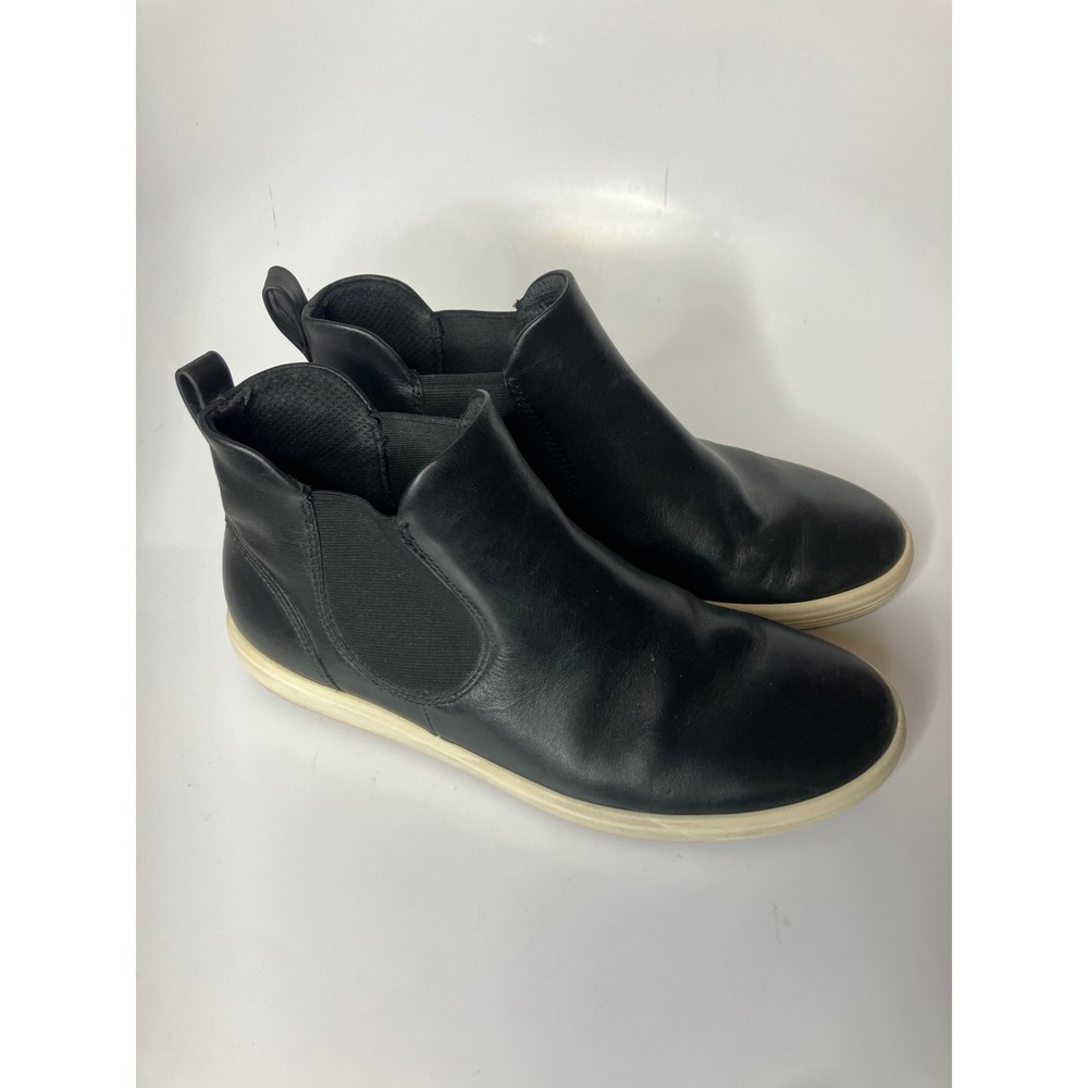 ECCO Soft‎ 7 Chelsea Boots Womens 8-8.5 Black Excellent Leather Ankle Sneaker